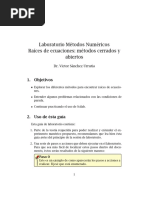 Lab. Met. Numericos - Lab 2 (Raices de Ecuaciones, Métodos Cerrados y Abiertos)