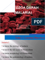 Protozoa Darah (Malaria) : Dr. Dwi Handayani, Mkes Staf Bagian Parasitologi Fakultas Kedokteran Unsri