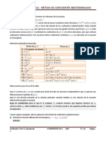 Edo No Homogénea-Coeficientes Indeterminados