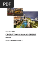 Operations Management: Course No.: BME 1