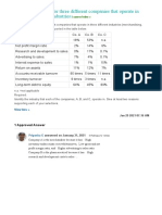 Selected Ratios For Three Different Companies That Operate in