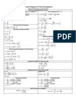 Formulario Propagación de Ondas Electromagnéticas: (Todas Las Fórmulas Están en Unidades Del SI)