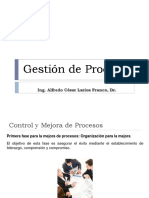 Gestión de Procesos: Ing. Alfredo César Larios Franco, DR