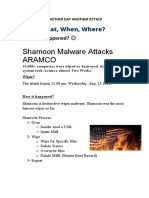 Shamoon Malware Attacks Aramco: Who, What, When, Where?