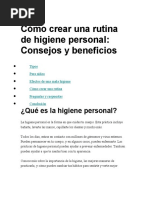 Ventajas de Tener Una Higiene Personal