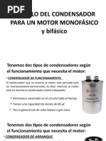 Calculo Del Condensador Motor Monofásico