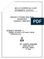 Chanakya National Law University, Patna: Project Work For Iind Semester SESSION: 2009-2014