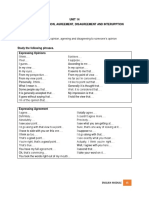 Unit 14 Expressing Opinion, Agreement, Disagreement and Interupption