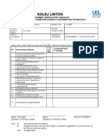 Kolej Linton: Assessment Verification Checklist School of Computer Science & Information Technology