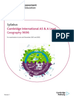 Syllabus: Cambridge International AS & A Level Geography 9696