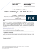 Analysis of The Emotion of Fear in Gifted Children and Its Use in Teaching Practice