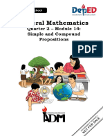 General Mathematics: Quarter 2 - Module 14: Simple and Compound Propositions