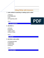 Writing Skills Based MCQ'S