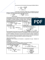 Exercícios de Usinagem 1 - Resolvidos