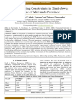 Smes Financing Constraints in Zimbabwe: The Case of Midlands Province