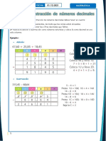 Mat - Adición y Sustracción de Números Decimales