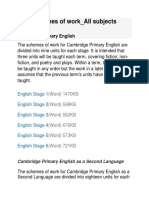 CambridgePrimary - Scheme of Work All Subjects