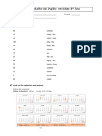 Ficha de Trabalho de Inglês: Revisões 4º Ano