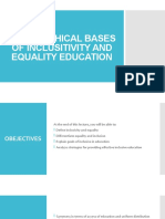 Philosophical Bases of Inclusitivity and Equality Education