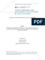 Informe de Diagnóstico Territorial - Berlín, Santander, Colombia.