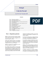 Senegal Code 1997 Du Travail