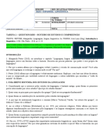 Tarefa 1 - Questionário - Linguagem Lingua Linguística - Petter