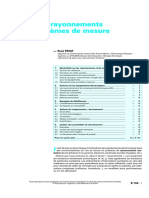 Action Des Rayonnements Sur Les Systèmes de Mesure