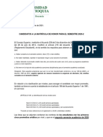 Candidatos Matriculas de Honor 20202 Facultad de Ingeniería