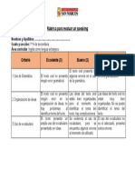 Rúbrica para Evaluar Un Speaking