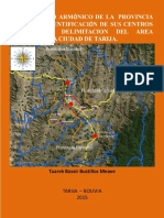 Crecimiento Armonico de La Provincia Cercado Identificacion de Sus Centros Urbanos y Delimitacion Del Area Urbana de La Ciudad de Tarija