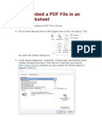 How To Embed A PDF File in An Excel Worksheet