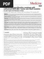 Medicine: Atypical Myeloproliferative Neoplasm With Concurrent BCR-ABL1 Fusion and CALR Mutation