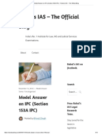 Model Answer On IPC (Section 153A IPC) - Rahul's IAS - The Official Blog