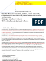 Chapter Two Concept of Inclusion: Sub-Topics