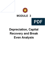 Depreciation, Capital Recovery and Break Even Analysis