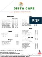 Sandista Cafe Menu