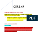 Core HR: Defination of Human Resource Development