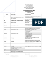 Biltang Integrated School Library Calendary of Activities