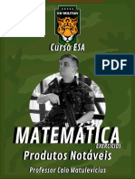 ESA MATEMÁTICA - Ex. - Produtos Notáveis