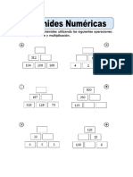 Ficha de Piramides Numericas para Tercero de Primaria