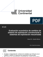 Clase N°07 - Evaluacion Economica de Cambios de Sistema de Explotacion Convencional A Sistemas de Explotacion Mecanizada