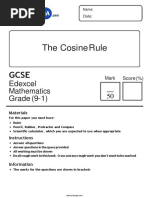 The Cosine Rule: Edexcel Mathematics Grade (9-1)