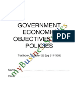 Government Economic Objectives and Policies: Textbook, Chapter 26 (PG 317-328)