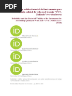 Fiabilidad y Validez Factorial Del Instrumento para Medir Calidad de Vida en El Trabajo