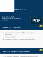 Research Statements in STEM: Larissa Sano, Ph.D. Sweetland Center For Writing