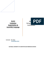 EL213 Computer Organization & Assembly Language Lab 11: String Handling Instructions