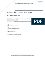 Derivation of The Gaussian Plume Model