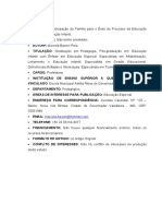 Artigo de Publicação - A Participação Da Família para o Êxito Do Processo Da Educação Especial Na Educação Infantil