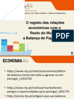 O Registo Das Relações Económicas Com o Resto Do Mundo - A Balança de Pagamentos