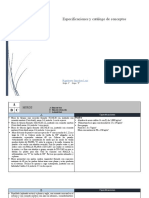 Especificaciones y Catalogo de Conceptos